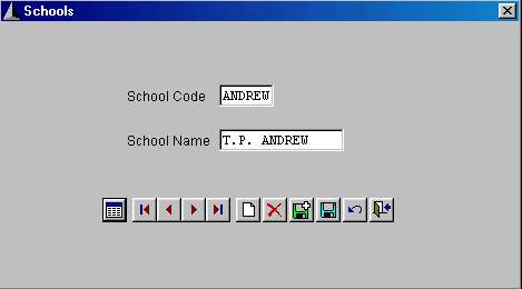 Enter/Edit Opposing Schools screen