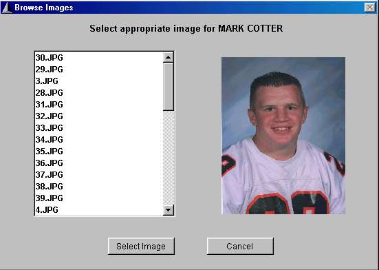Select Wrestler Profile Images screen