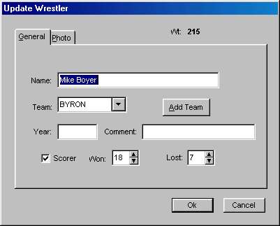Enter/Edit Wrestlers screen