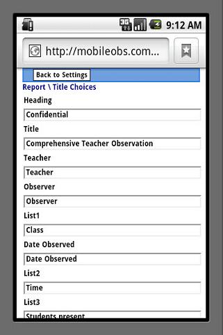 Report Title Options - Screen 1