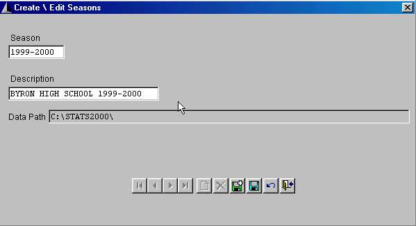 Create \ Edit Seasons screen