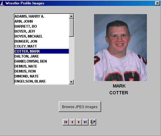 Wrestler Profile Images screen