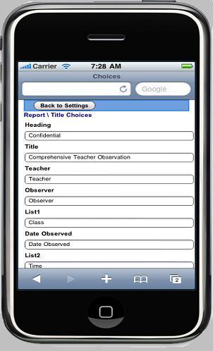 Report Title Options - Screen 1