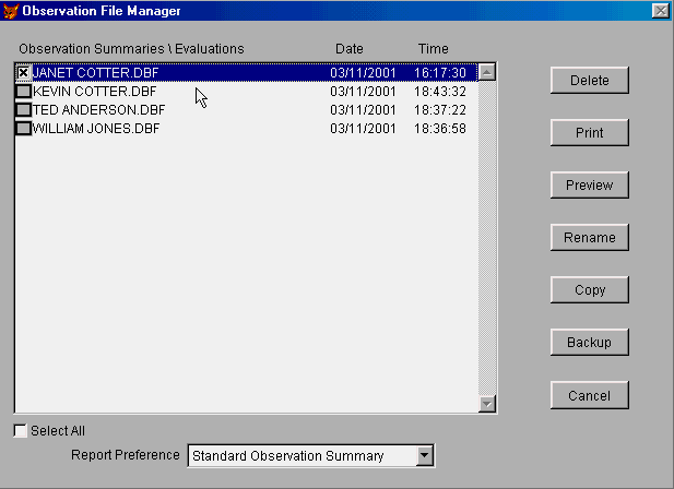 Observation File Manager