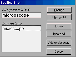 Spell Check Suggestions