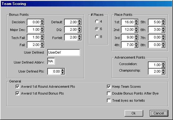 Tourney Scoring screen