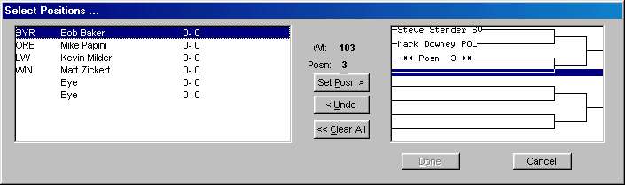 Seed Tourney (Manual) screen
