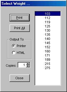 Print Brackets screen