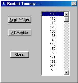 Restart Tourney screen