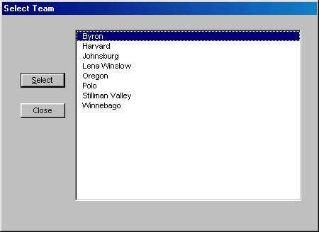 Select Wrestlers to Enter by Team screen